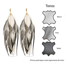 Aretes Largos Mujer De Plumas Vangania Joyería Mujer Boho