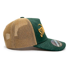 Gorra Trucker Livestock Forest Gold Stampede Verde Bordada Verde Un Liso