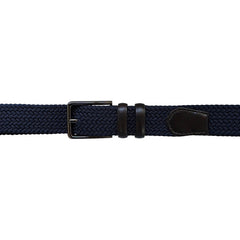 Cinturón Ferrioni Textil Elástico Trenzado Azul Hombre 34mm