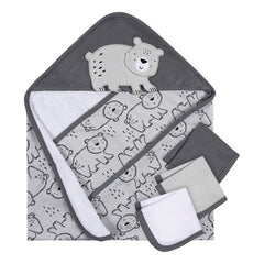 Set 4 Toallas Bebé Gerber Con Capucha Algodón Suave