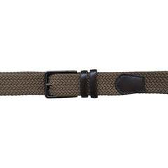 Cinturón Ferrioni Textil Elástico Trenzado Caqui Hombre 34mm