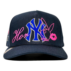 Vago Style Horny Gorra Artesanal Azul Marino Visera Curva Talla Único