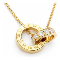 Collar Moon & Self Cronos & Luz Oro 18k Zirconias Romano Dorado