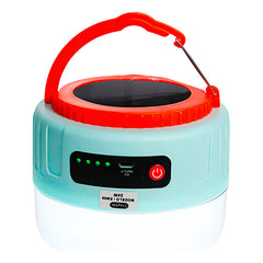 Lámpara Camping Panel Solar Recargable Con Usb Estructura Blanco