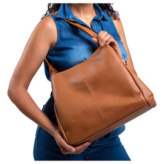 Bolsa Castelli Dama Piel Genuina Con 5 Compartimentos Color Marrón