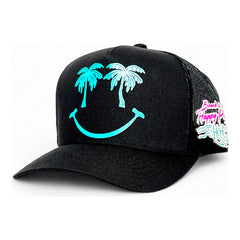 Vago Style Happy Place Gorra Artesanal Negra Visera Curva Negro Único