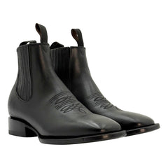 Botín Vaquero Hombre Piel Genuina Calzado Del Bajío Negro