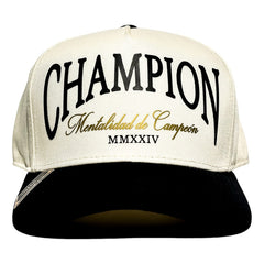 Vago Style Champion Gorra Artesanal Marfil Visera Curva Negro Único Liso
