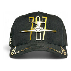 Gorra Snapback Negro Vagostyle Amado Carrillo Placa Dorada Talla Única Único Liso