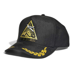 Gorra Vago Style Triángulo Dorado Snapback De Gamuza Negro Único Liso
