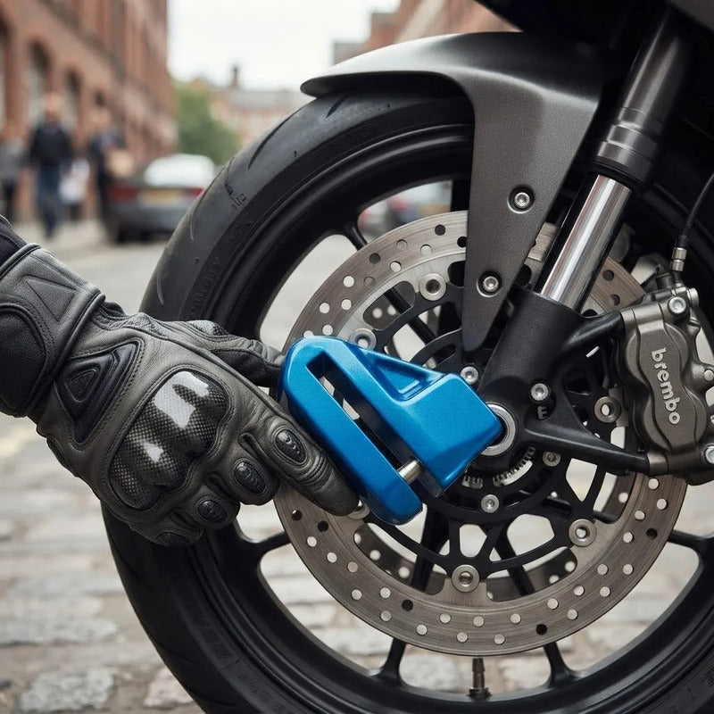 Candado Antirrobo De Seguridad Para Moto Bicicleta Scooter Azul
