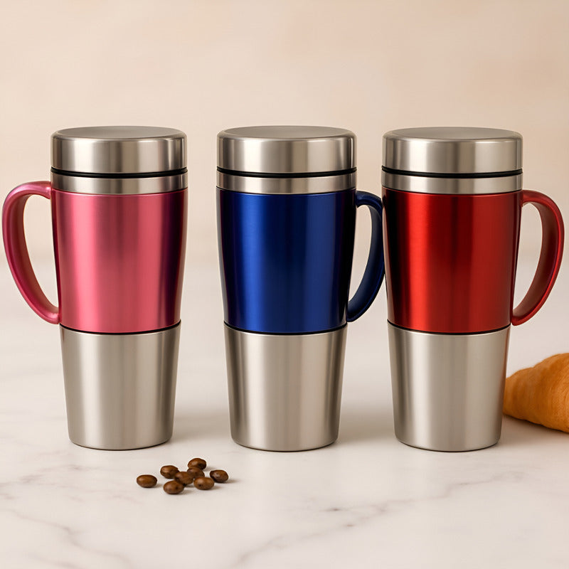 Set 3 Pzs Termo Domore Acero Inoxidable 450 Ml Lujo Colores