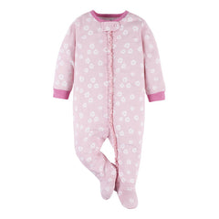 Mameluco Gerber Para Bebé Pack 2 Pijamas Algodón Rosa Talla 0-3m 0-3 M Floreado