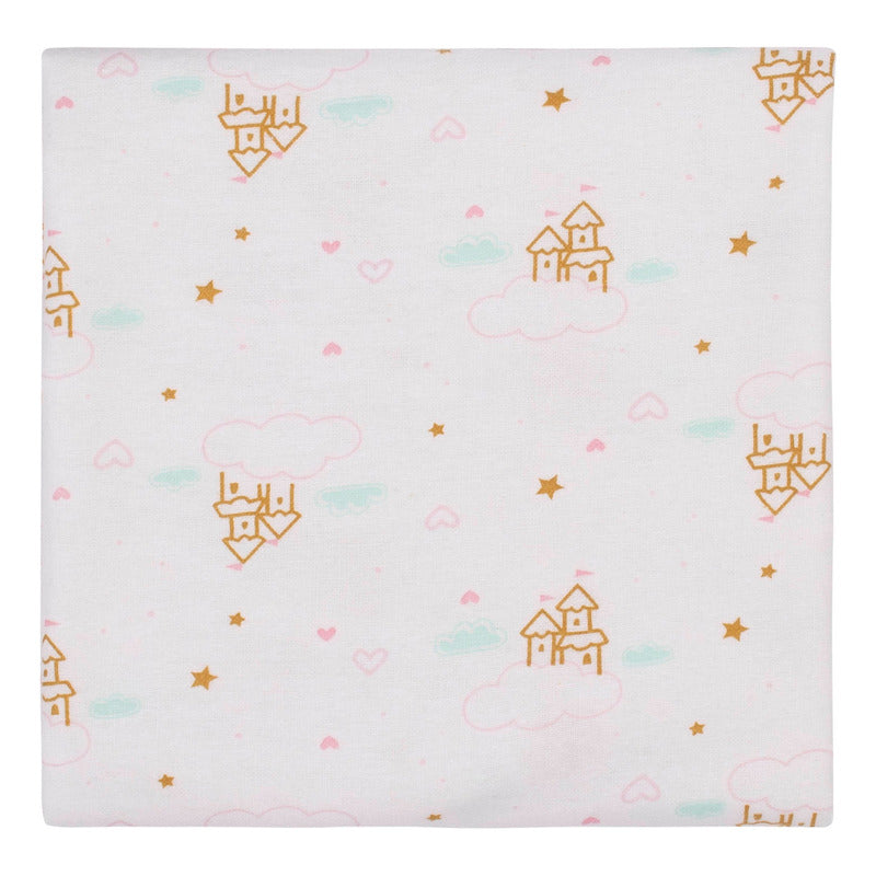 Set 5 mantas Gerber algodón rosa blanco suaves para bebé-OSZ