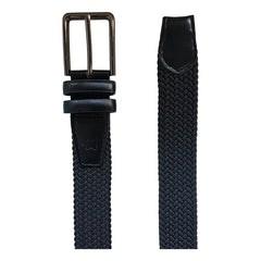 Cinturón Ferrioni Textil Elástico Trenzado Negro Hombre