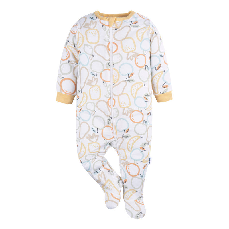 Mameluco Gerber Blanco Frutas Bebé Body Algodón Ropa Dormir