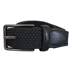 Cinturón Ferrioni Kids Textil Stretch Trenzado Negro 29mm