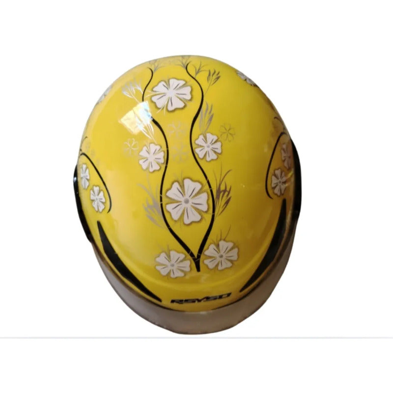 Nasaki Casco Para Moto O Scooter Niños Amarillo Amarillo Monocolor Brillante Xl