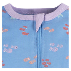 Mameluco Gerber Azul Bebé Peces Body Agldón Ropa Dormir