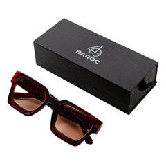 Lentes De Sol Baroc Square Tea Tinto Uv400 Moda Unisex Color Marrón Océano Marrón Claro Bordó