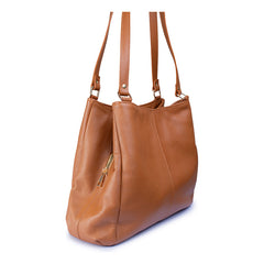 Bolsa Castelli Dama Piel Genuina Con 5 Compartimentos Color Marrón