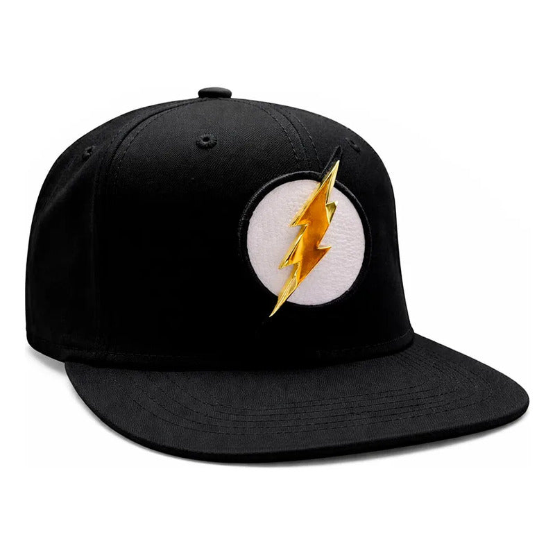 Gorra Flash Dc Rayo Dorado Metálico Snapback Ajustable Negro Un