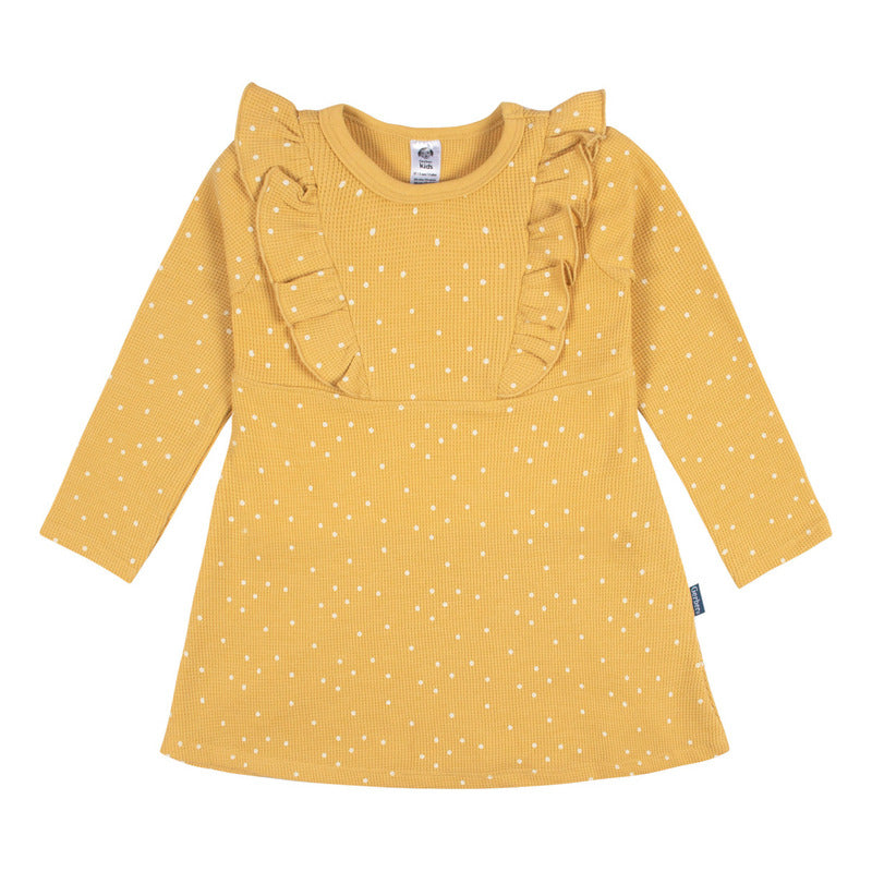 Vestido Gerber amarillo niña algodón cómodo verano-12M