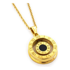 Collar Moon & Self Rueda Del Destino Oro 18k Zodiaco Tarot Dorado