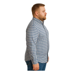 Camisa Big Kong Cuadros Azul Marino Hombre Talla Grande