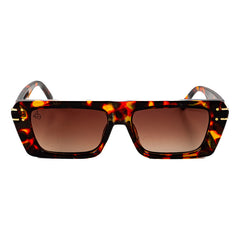 Lentes De Sol Baroc Small Frame Print Uv400 Unisex Color Negro Lente Marrón Claro Armazón Negro Diseño Océano Marrón Oscuro