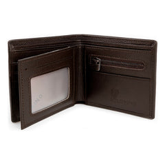 Cartera Negra Line Café Piel Sintética Polo King Para Hombre Liso