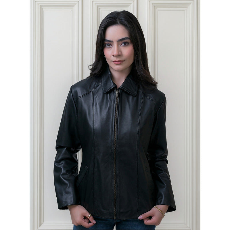 Chamarra piel borrego mujer castelli dama cuello clásico-S