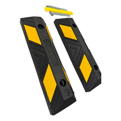 Par Topes Estacionamiento Phasa Hule Negro/amarillo 56cm Negro