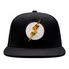 Gorra Flash Dc Rayo Dorado Metálico Snapback Ajustable Negro Un