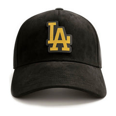 Gorra Knite Los Angeles Hombre Gamuza Negra Visera Negra Negro Un
