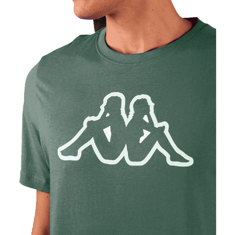 Playera Kappa Casual Verde Hombre Manga Corta Algodón