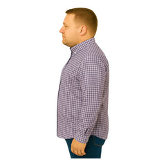 Camisa Tallas Grandes Hombre Cuadros Morados Big Kong