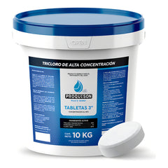 Cloro Para Alberca 10 Kg Tabletas 3 Pulgadas Proquison 90% Color Blanco