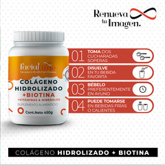 Colágeno En Polvo 900g Ft002 Facialtime Belleza Kit 2 Pzs Sin Sabor