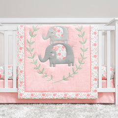 Set De Cuna Gerber Rosa 5 Piezas Juego De Cama Para Bebé