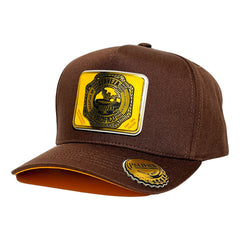 Vago Style Ballenita Gorra Artesanal Café Visera Curva Amarillo Único Liso