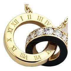 Collar Moon & Self Cronos & Luz Oro 18k Zirconias Romano Dorado