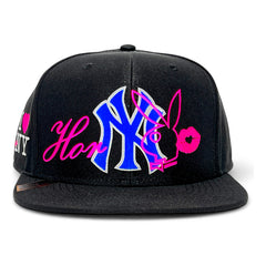 Vago Style Horny Gorra Artesanal Negra Visera Plana Negro Único