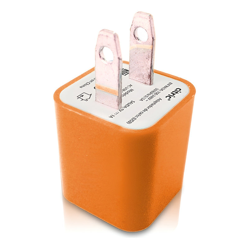 Cubo Cargador Usb Citric 1a Rápido 1000mah Colores Portátil
