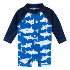 Traje De Baño Gerber 1 Pieza Azul Titburon Upf 50+ Niño