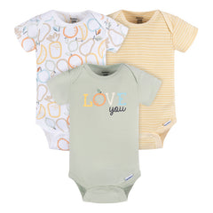 Pañalero Gerber Set 3 Piezas Amarillo Blanco Verde Body Bebé
