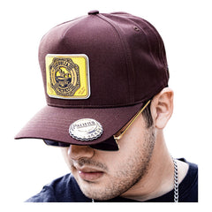 Vago Style Ballenita Gorra Artesanal Café Visera Curva Amarillo Único Liso
