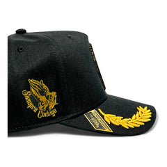 Vago Style San Judas Gorra Artesanal Visera Curva Laureles Dorado Único