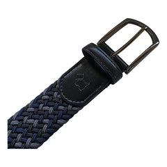 Cinturón Ferrioni Textil Elástico Trenzado Azul Gris Hombre
