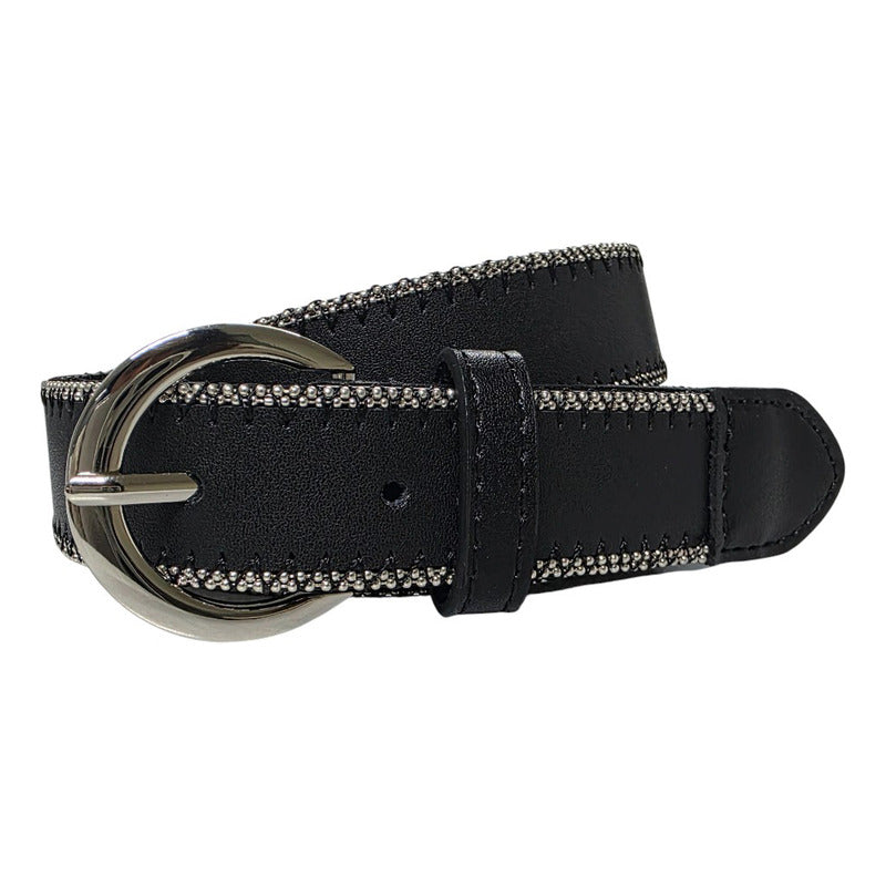 Cinturón Ferrioni Dama Piel Genuina Armenta Negro 25mm